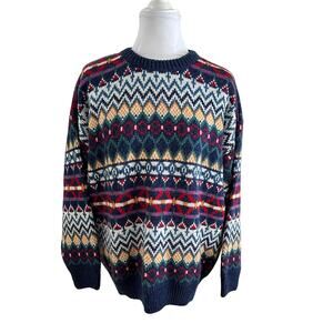 Mademoiselle Vintage Fair Isle Knit Sweater | Multicolor Chunky Cozy I 16W